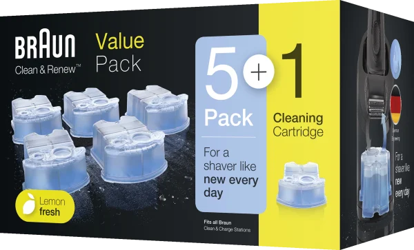 Braun Clean & Renew Reinigungskartuschen Lemon Fresh, Promo-Pack 5+1 3