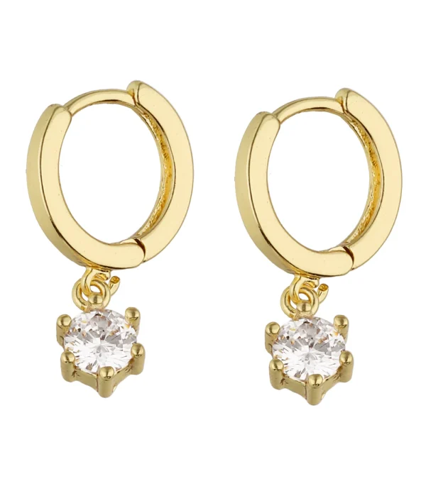 Accessories Creolen Goldglänzend Mit Zirkonia-Anhänger 1