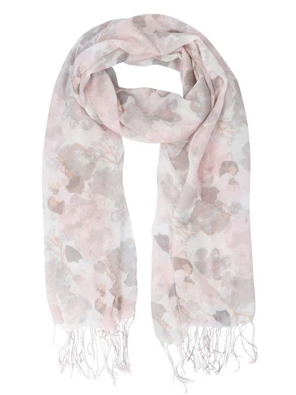 Accessories Schal Mit Blumen-Muster Und Fransen Aus Ca. 30 % Recyceltem Material 1